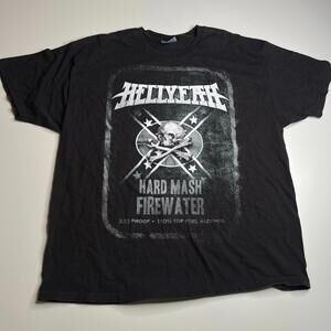 Hellyeah Band T-Shirt XL Black Hard Mash Firewater Skull Graphic Hanes Heavyweig